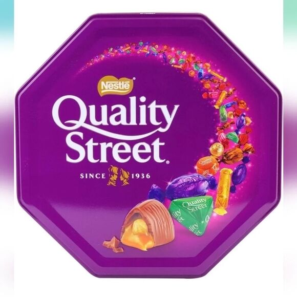 Candy Tin with Lid Empty Quality Street - Picture 1 of 11
